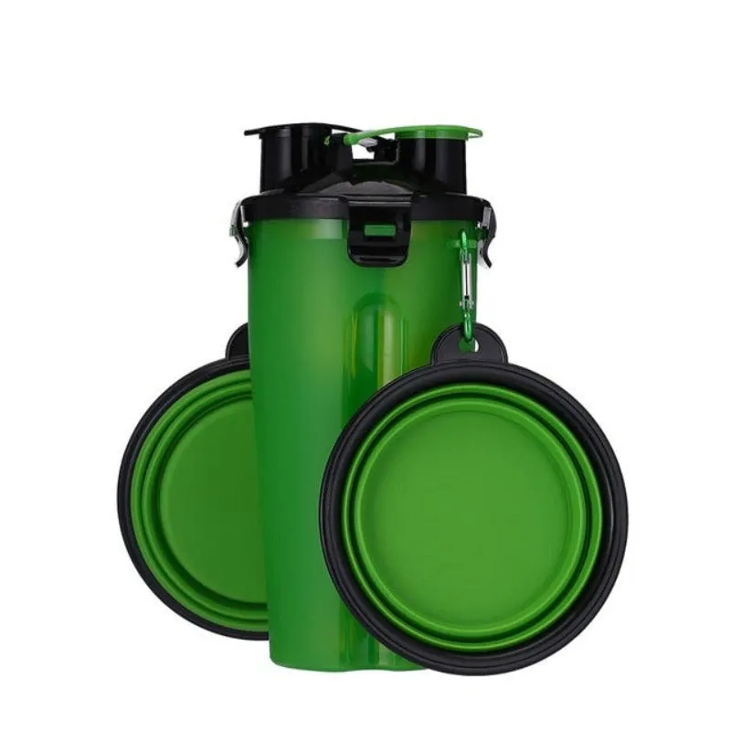 2 In 1 Dog Water Bottle And Food Bowl Pet Feeder