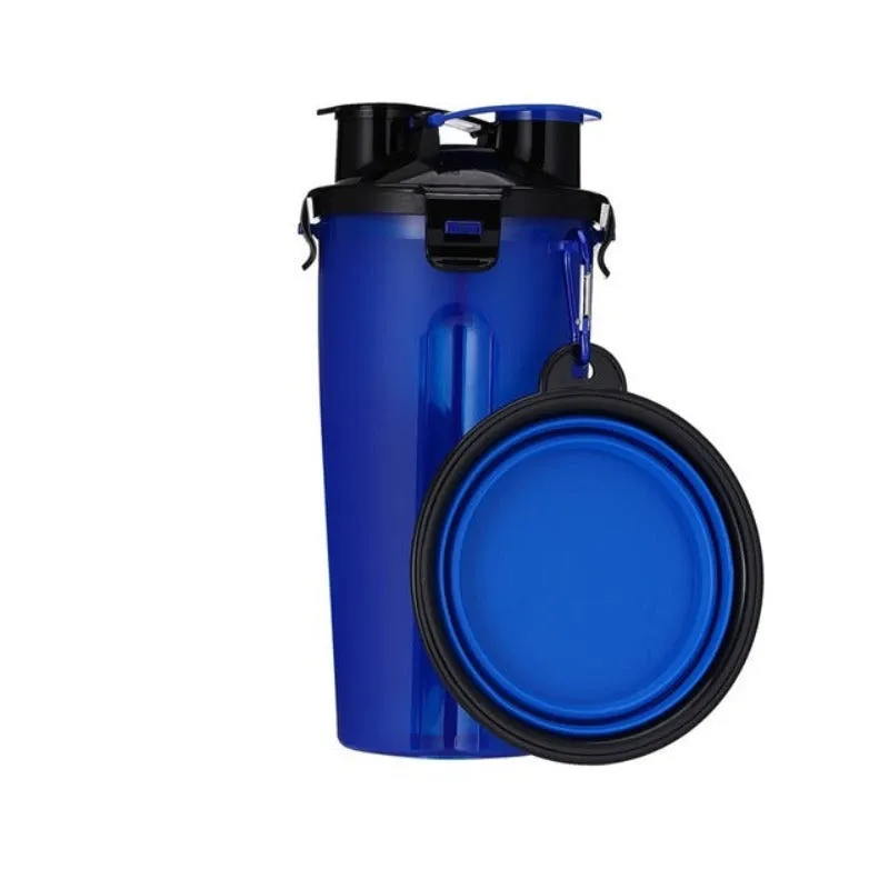 2 In 1 Dog Water Bottle And Food Bowl Pet Feeder