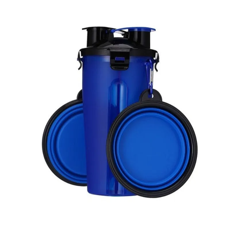 2 In 1 Dog Water Bottle And Food Bowl Pet Feeder
