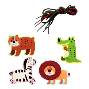 4-Piece Children'S Wooden Animal Rope Toy Gm-13