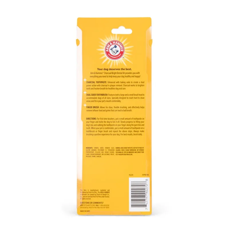 Arm & Hammer Charcoal Bright Dental Kit for Dogs, Mint