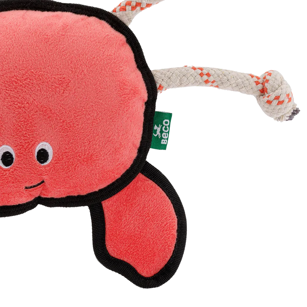 Beco Dog Toy, Crab | Floats, Squeaks, Sustainable Material