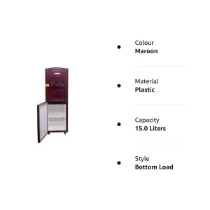 Blue Star ‎BWD3FMRGA-M Water Dispenser with Refrigerator MAROON Color