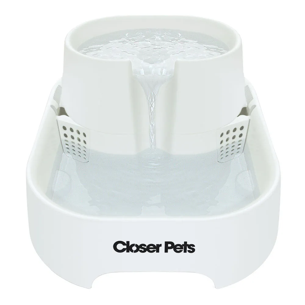 Closer Pets Large Two-level Six-litre Pet Fountain – White (CP 385)