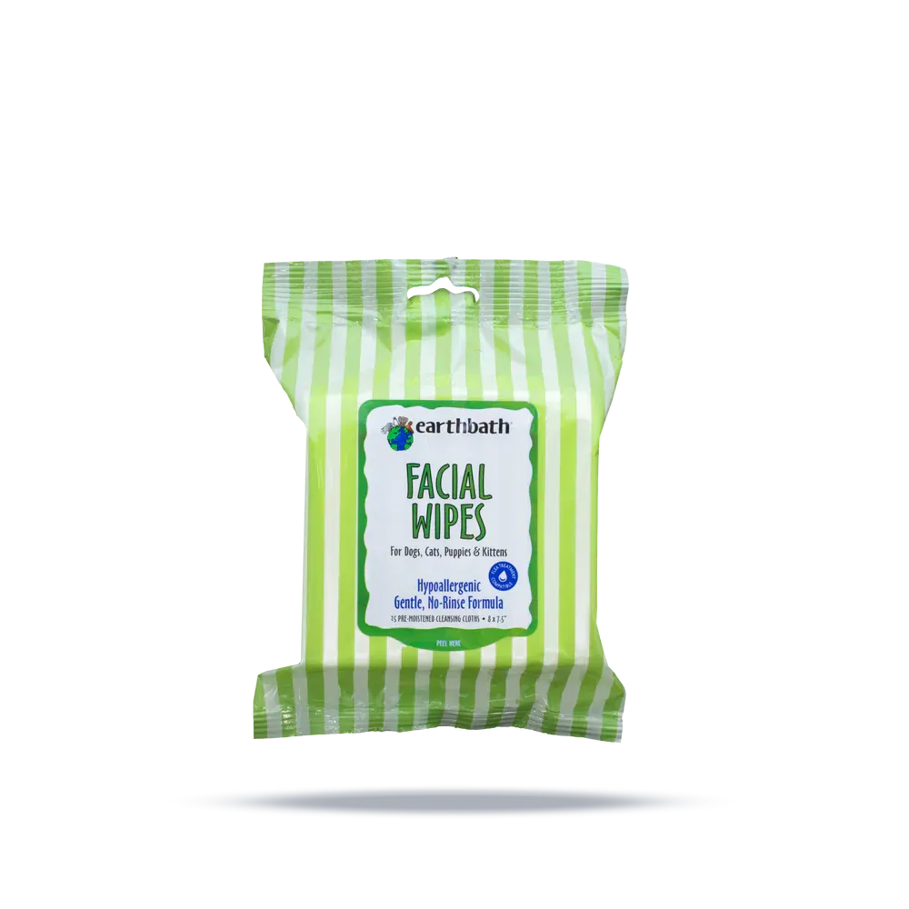 Earthbath - Hypoallergenic Facial Wipes for Pets (25 ct)