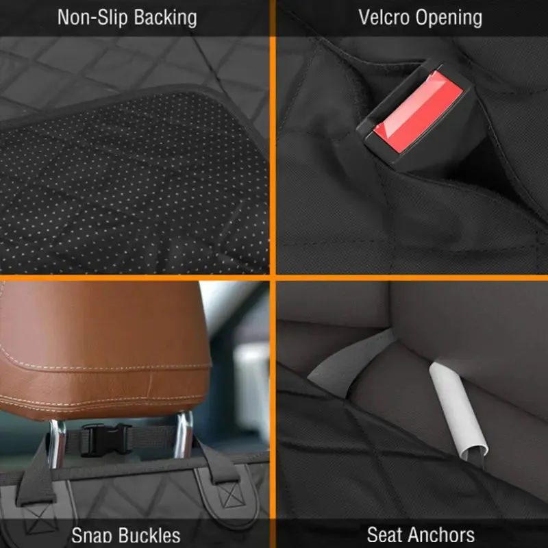 SEAMETAL Waterproof Water Resistant Pet Car Seat Cover Bench Cars Hammock Dog Car Seat Cover for Back Seat