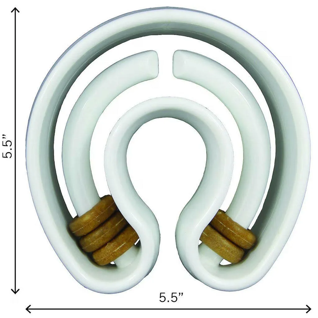 Starmark Treat Ringer Dog Toy Horseshoe, White, One Size