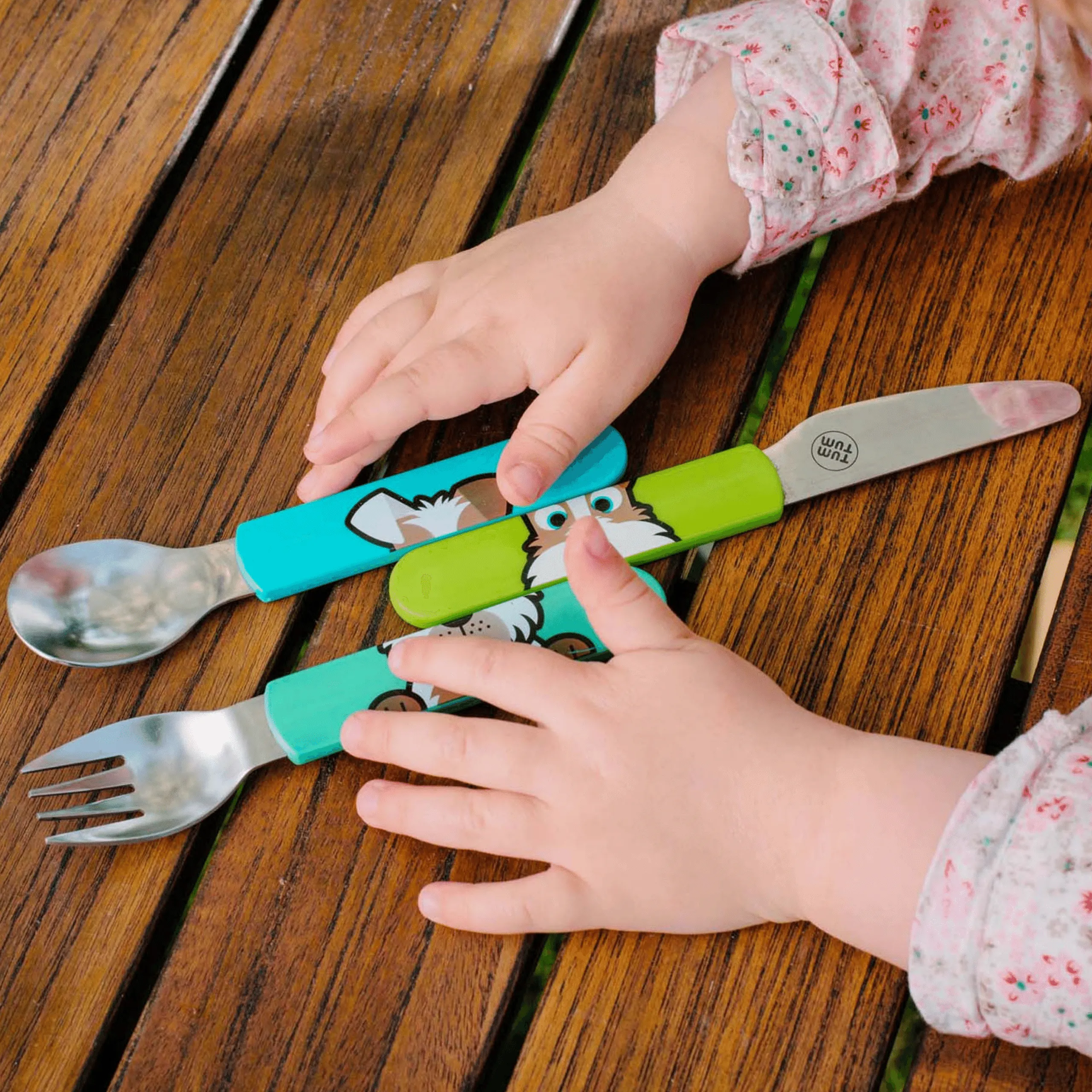 TUM TUM Easy Scoop Children's Cutlery Set With Travel Case, Scruff